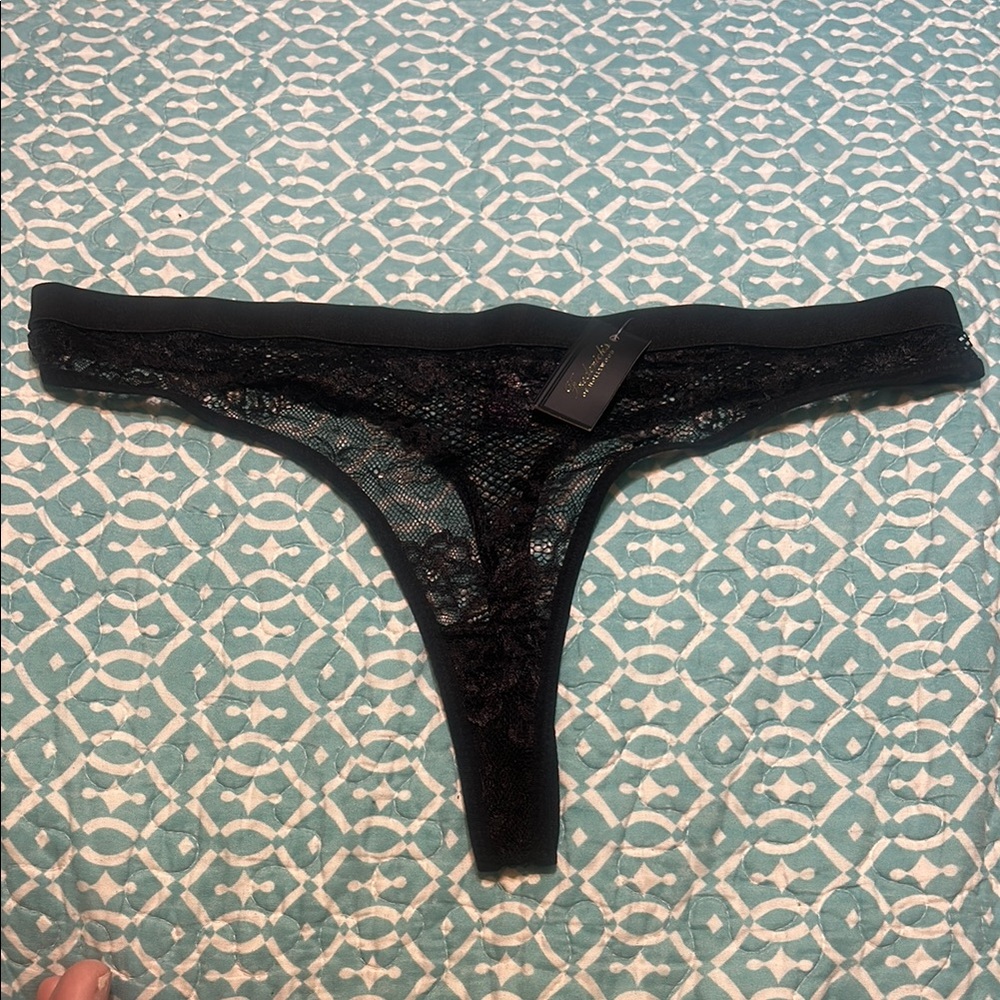 Fredericks of Hollywood Black Lace Thong
